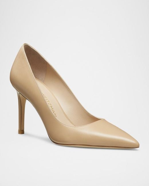 Stuart Weitzman Black Stuart Power 85 Leather Pumps
