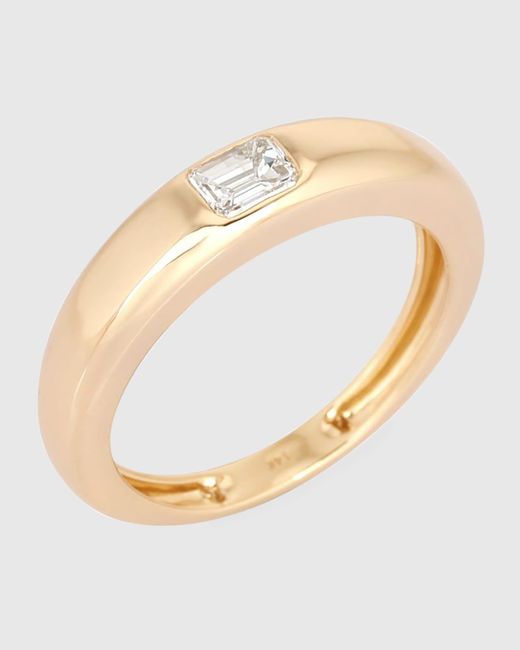 Kastel Jewelry White Baguette Diamond Ring In 14k Yellow Gold, Size 7
