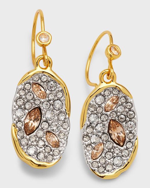 Alexis Metallic Solanales Crystal Oval Drop Earrings