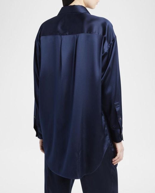 Tom Ford Blue Button-Down Silk Shirt