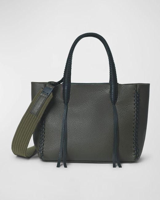 Callista Black Mini Braided Leather Tote Bag
