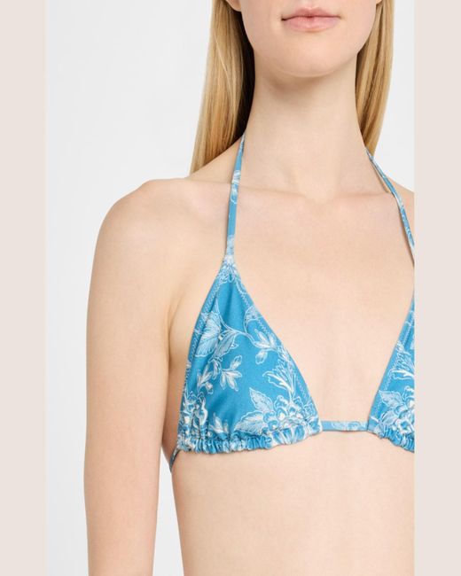 Solid & Striped Blue The Iris Reversible Triangle Bikini Top