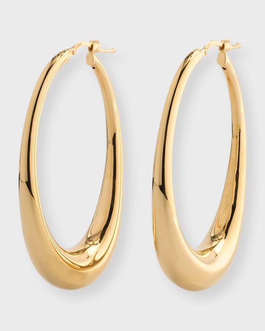 Lisa Nik Metallic 18k Golden Dreams Elongated Oval Hoop Earrings