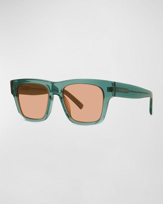 Givenchy Green Gv Day Acetate Square Sunglasses for men