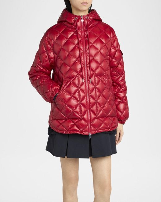 Moncler Red Short Padded Down Jacket