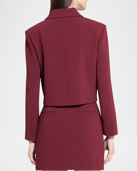 Theory Red Crop Double-Breasted Jacket