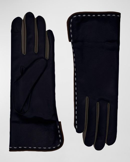 Agnelle Blue Diane Leather Gloves
