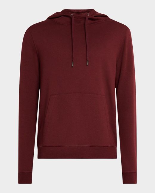 Derek Rose Red Quinn Cotton And Modal Pullover Hoodie for men