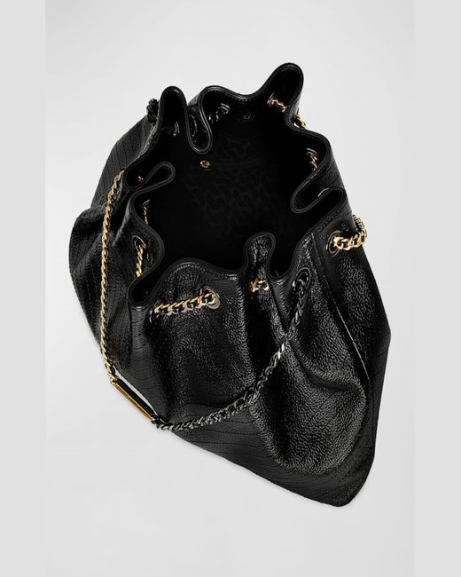 Rebecca Minkoff Black Shiny Leather Chain Tote Bag