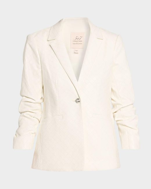Cinq À Sept Natural Khloe Quilted Vegan Leather Blazer