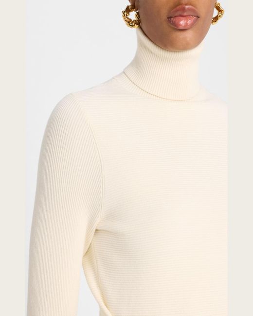 Toccin Natural Brielle Tie-Front Turtleneck Top