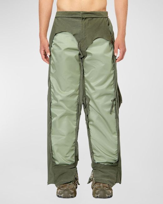 DIESEL P-crossy 2-layer Cutaway Pants in Green for Men | Lyst