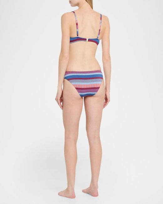 Solid & Striped Blue The Eva Striped Bikini Top