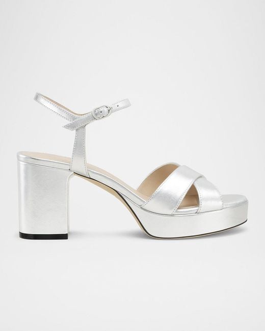 Stuart Weitzman Metallic Dayna Platform 80 Sandals