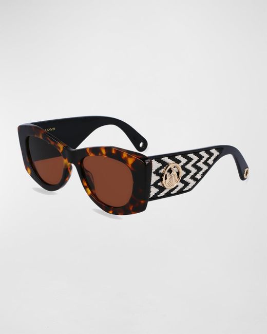 Lanvin Brown Mother & Child Acetate Butterfly Sunglasses