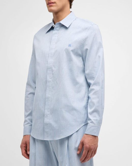 Amiri Blue Shimmer Stripe Sport Shirt for men