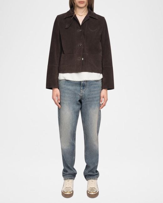 Zadig & Voltaire Black Lessa Suede Jacket