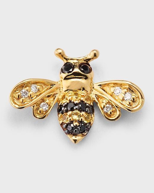Sydney Evan Metallic 14K Diamond & Sapphire Bee Stud Earring (Single)