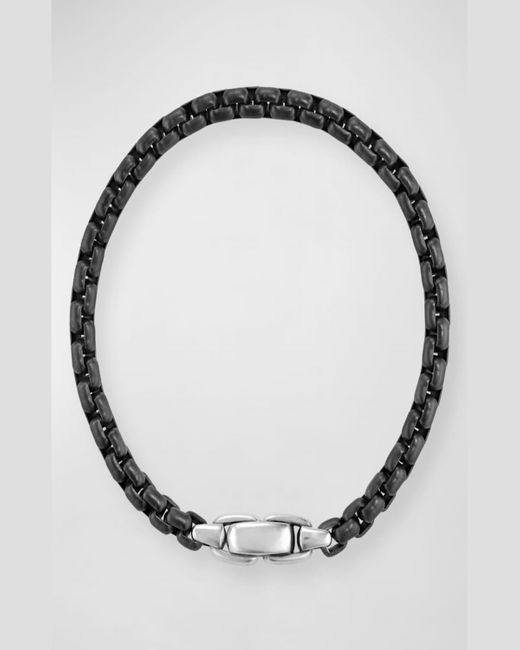 David Yurman Metallic Box Chain Bracelet In Darkened Silver, 5mm for men
