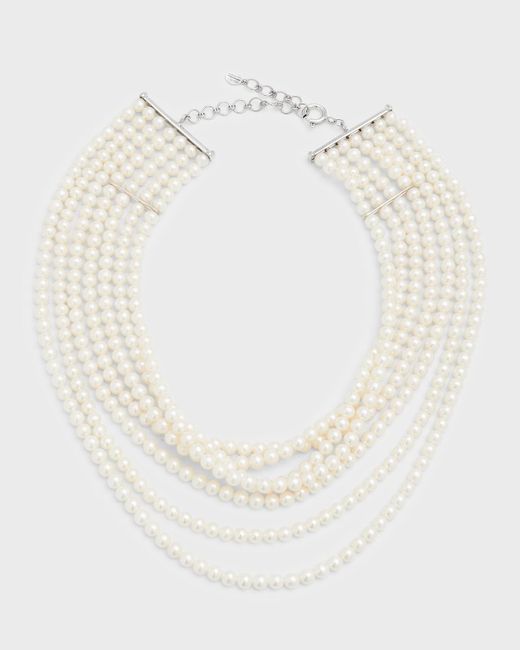 Utopia 18k White Gold Freshwater Pearl Choker Necklace