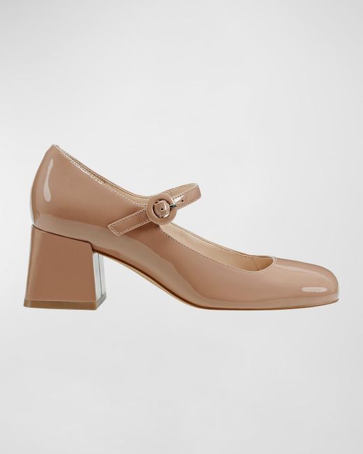 Marc Fisher Nessily Patent Mary Jane Pumps in Natural Lyst