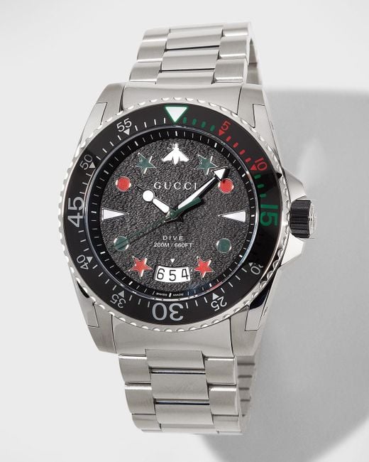 Gucci 45mm Dive Icon Bracelet Watch in Metallic for Men Lyst