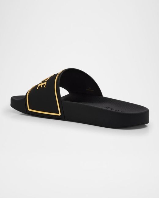 Versace Black Apos;S Logo Slide Sandals for men