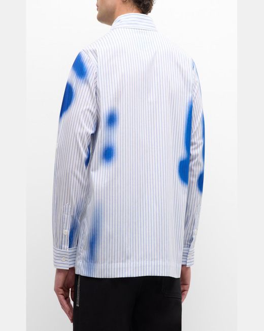 Kidsuper Blue Striped Blurry Face Sport Shirt for men