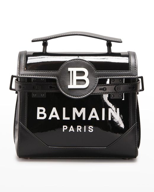 Balmain Black Bbuzz 23 Logo Vinyl Crossbody Bag