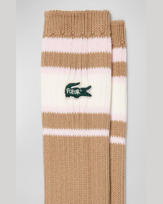 Lacoste Natural X Le Fleur Striped Knit Socks for men