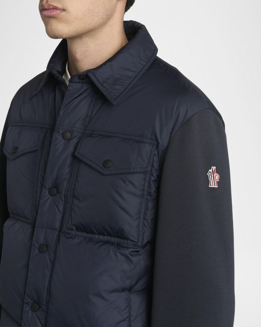 Moncler Blue Apos;S Down Knit Combo Jacket for men