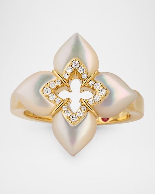 Roberto Coin White Souffle 18K Diamond Venetian Princess Ring With Gemstones