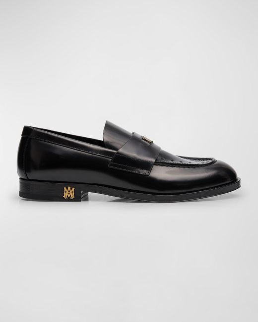Amiri Black Ma Leather Penny Loafers for men
