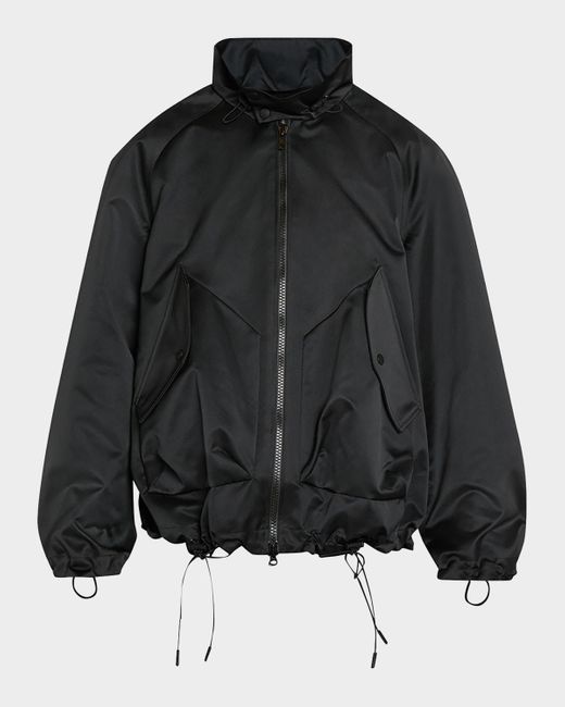 Simone Rocha Black Drawstring Harrington Jacket for men