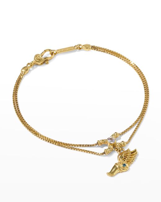 Konstantino Metallic 18k Diamond And Sapphire Hermes Foot Bracelet