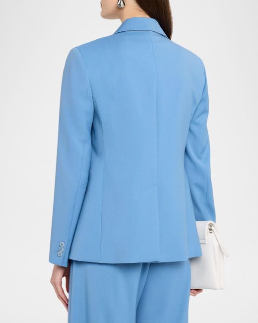 Weekend by Maxmara Blue Single-Button Stretch Wool Jacket