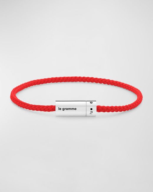 Le Gramme Red Nato Polyester Cable Bracelet for men