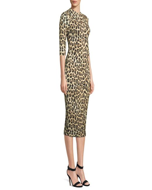 Alice + Olivia Green Delora Leopard Bodycon Dress