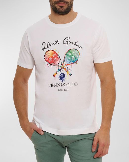 Robert Graham Gray Tennis Club T-Shirt for men