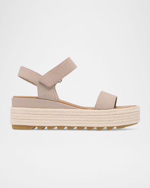 Sorel White Cameron Suede Platform Espadrilles