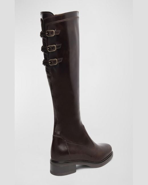 Nero Giardini Leather Buckle Riding Boots in Brown Lyst