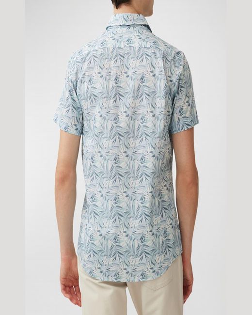 Rodd & Gunn Blue Cherry Tree Bay Cotton Short-Sleeve Shirt for men