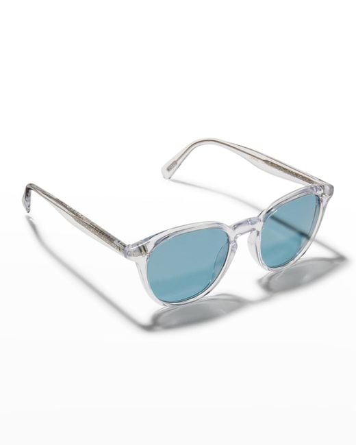 Oliver Peoples Desmon Sun Round Acetate Sunglasses in Blue for Men | Lyst
