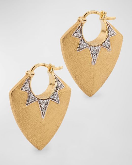 Sorellina Metallic 18K Florentine Earrings With Rhodium Over Gh-Si Diamonds