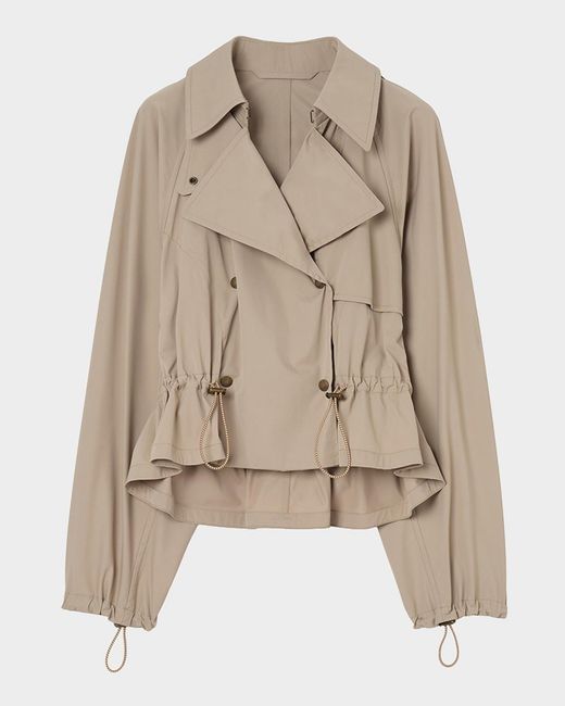 Burberry Natural Rosewin Stretch-Nylon Double-Breasted Jacket
