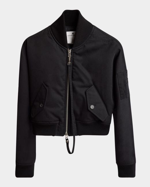 Courreges Black Utility Bomber Jacket