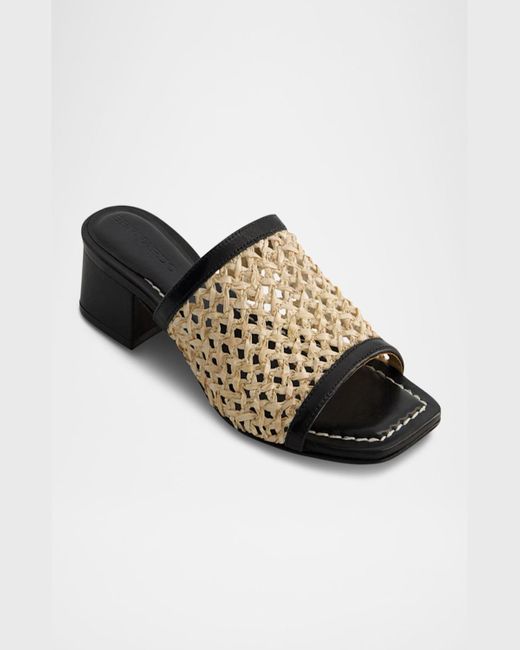 Bernardo White Jenne Raffia Slide Sandals