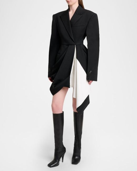 Givenchy Black Draped Grain De Poudre Double-Breasted Jacket