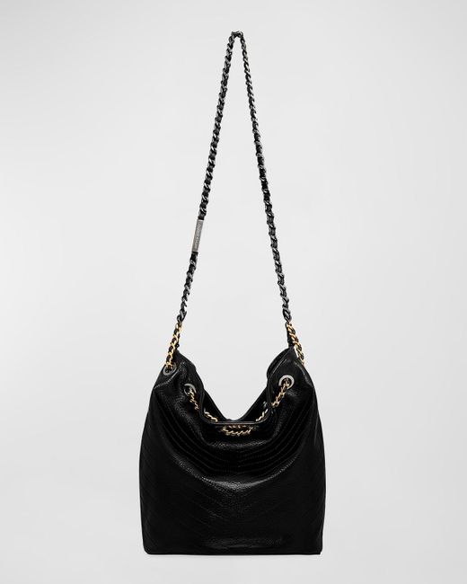 Rebecca Minkoff Black Quilted Two-Tone Chain Bucket Bag