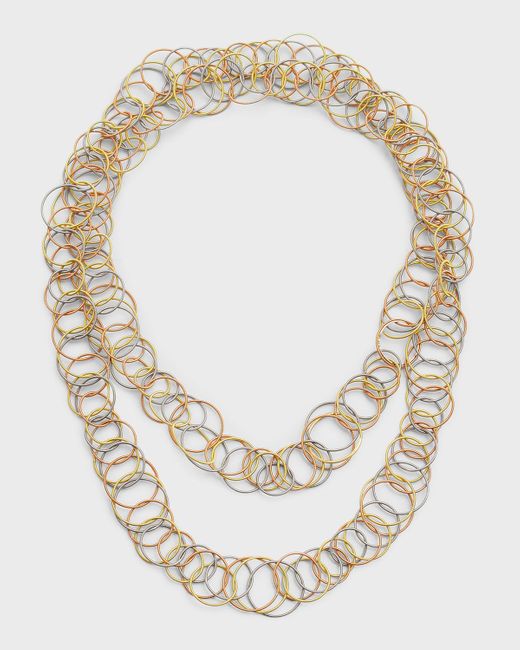 Buccellati Metallic 18k Yellow Gold, White Gold And Rose Gold Hawaii Necklace